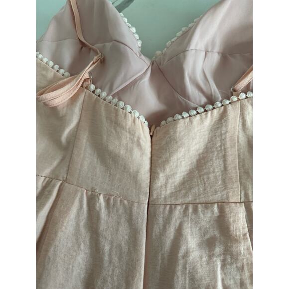 Selfie Leslie Babygirl Structured Bust Circle‎ Lace Trim Dress Pink Size Large - Picture 9 of 12